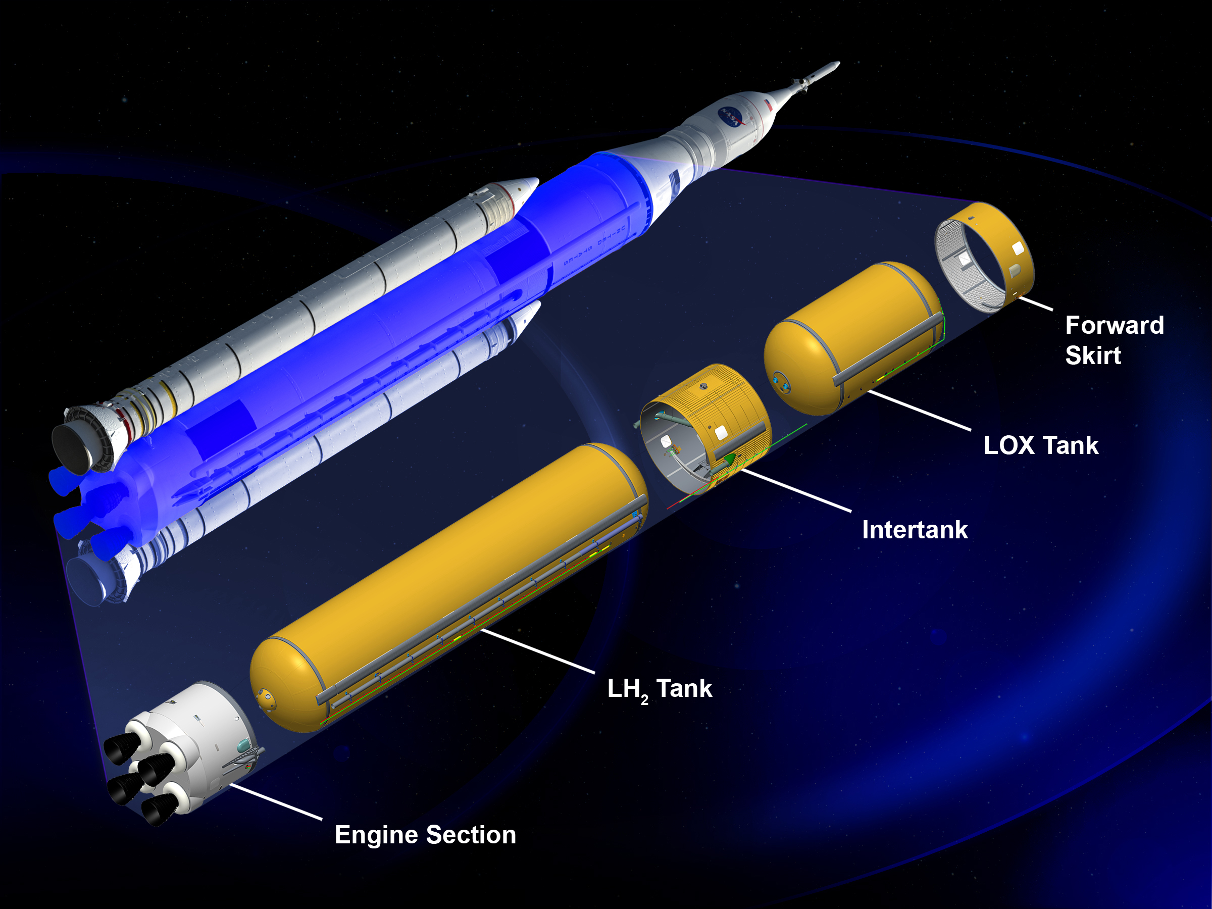 The Liquid Hydrogen Tank for the SLS test article nears completion