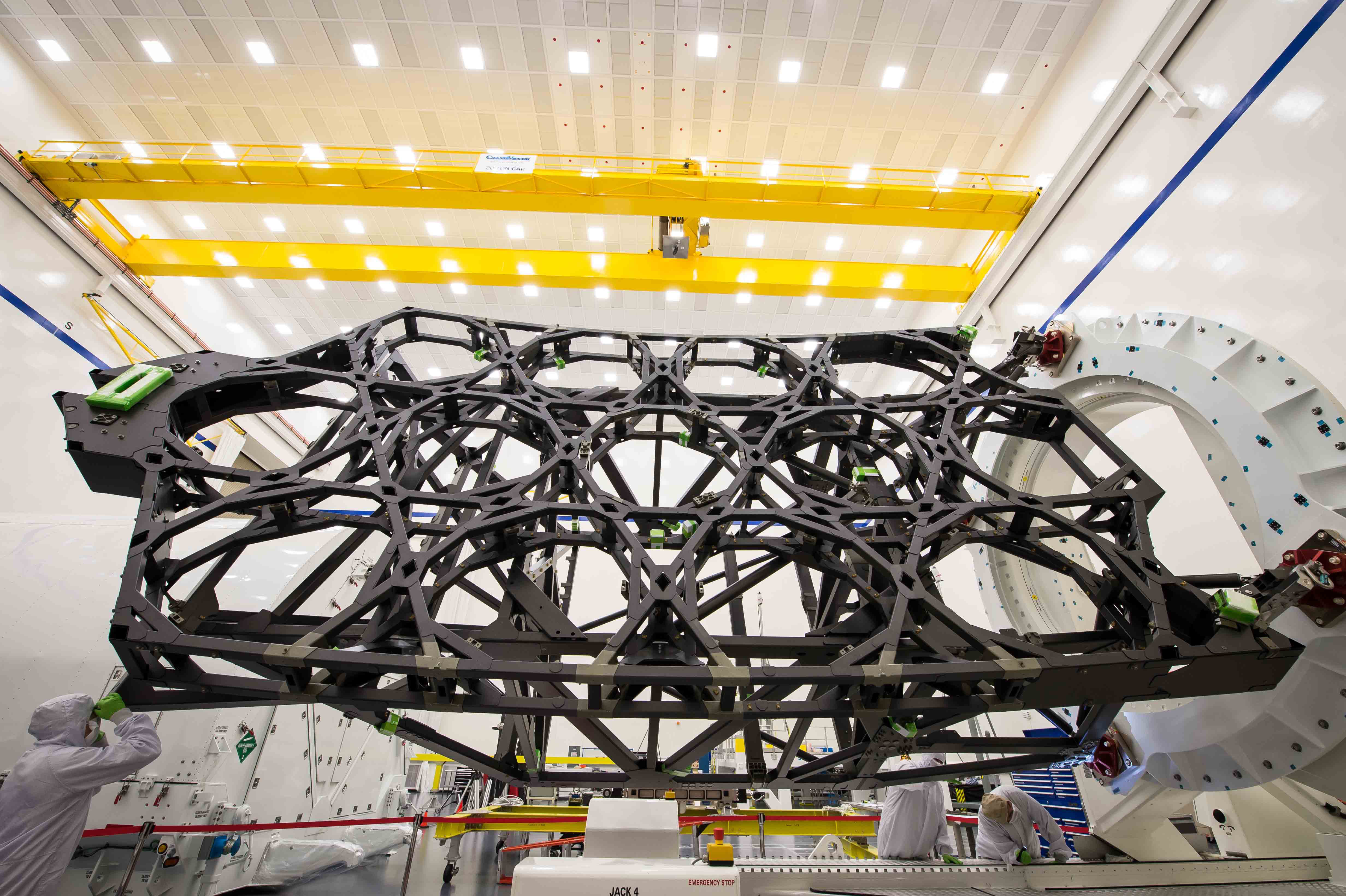 James Webb Space Telescope’s backplane being integrated at Goddard