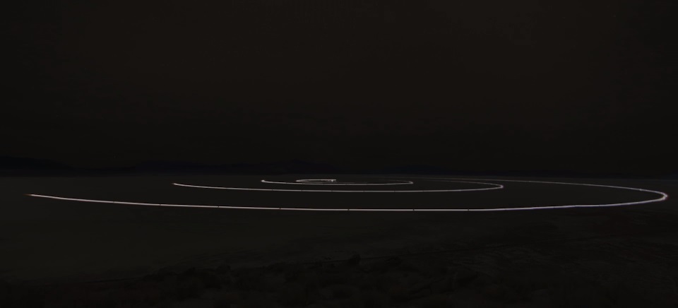 The Solar System, to scale in the Nevada desert