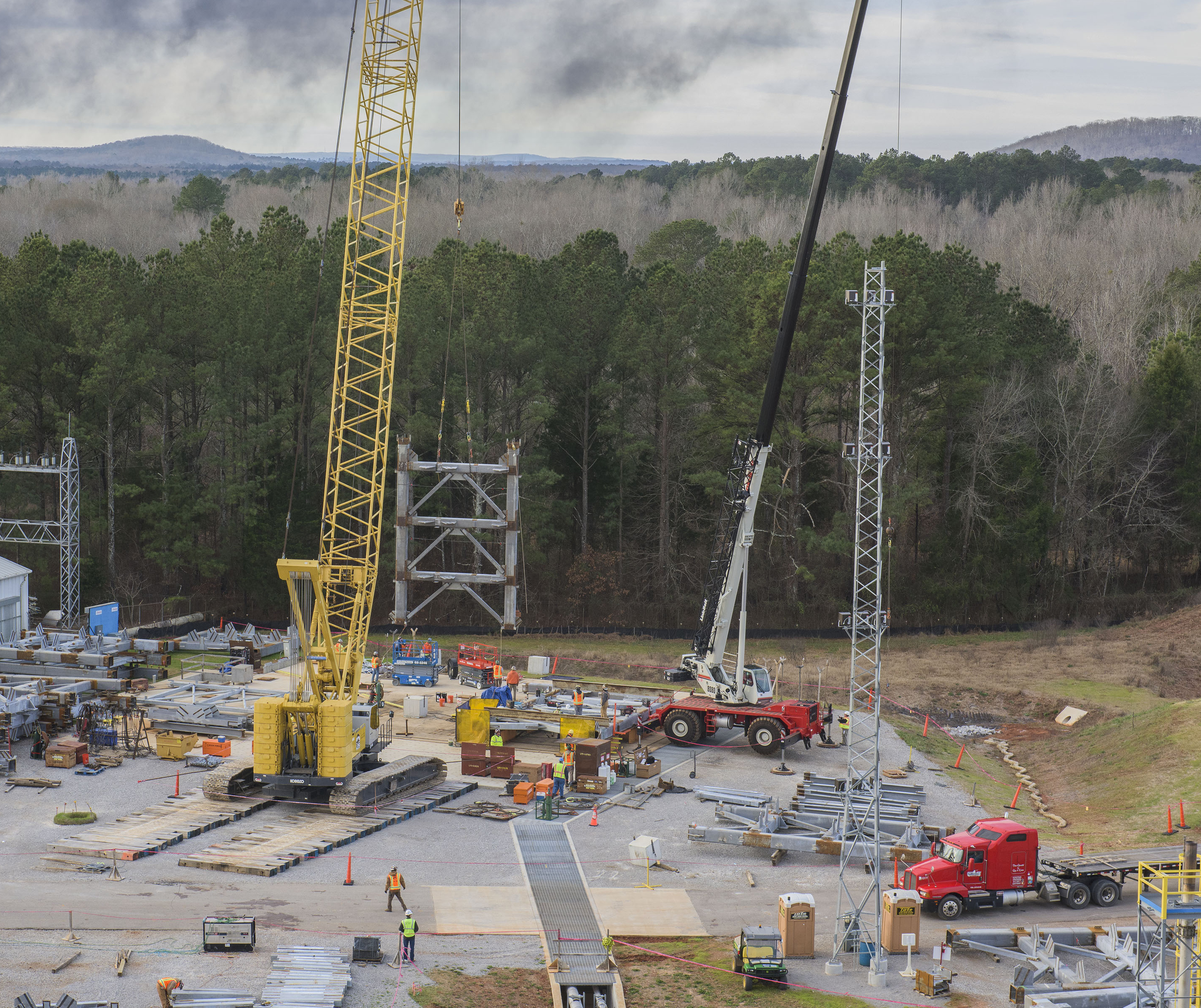 Second SLS Test Stand Begins Rise at NASA Marshall