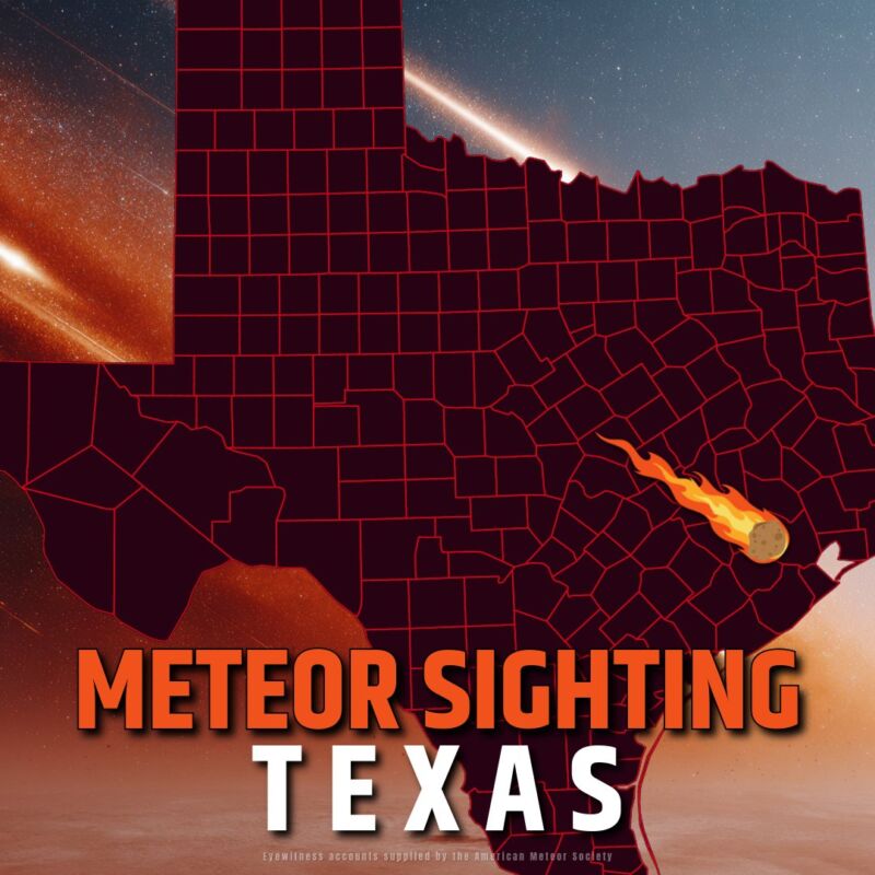 Image for the Tweet beginning: #MeteorSighting: Eyewitnesses in Texas observed